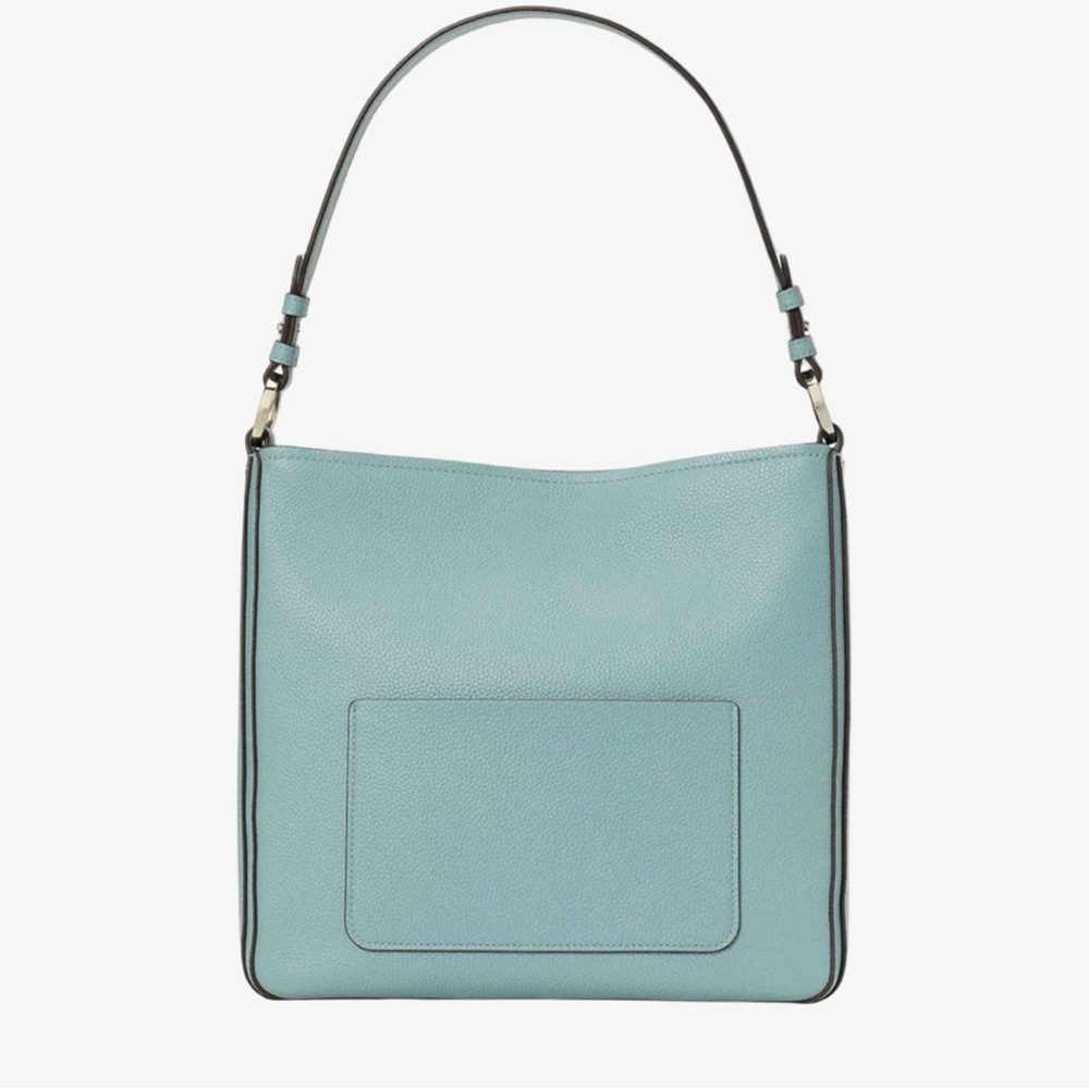 New Kate Spade Hudson Aegean Teal Pebbled Leather Hobo Bag with Crossbody Strap - Picture 3 of 13